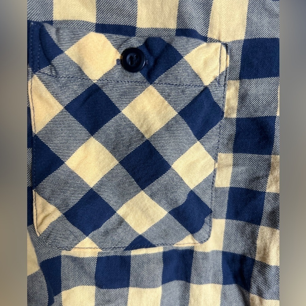American Eagle Yellow Gingham Button Up Long Sleeve Shirt - Picture 3 of 6